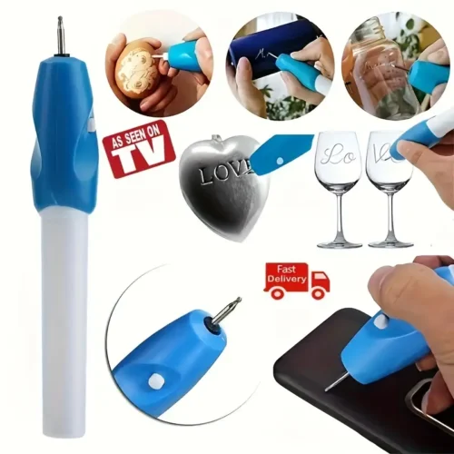Cordless Mini Electric Carving Pen, Precision Etching Tool for Name Writing, Plastic Battery Powered Engraving Pen