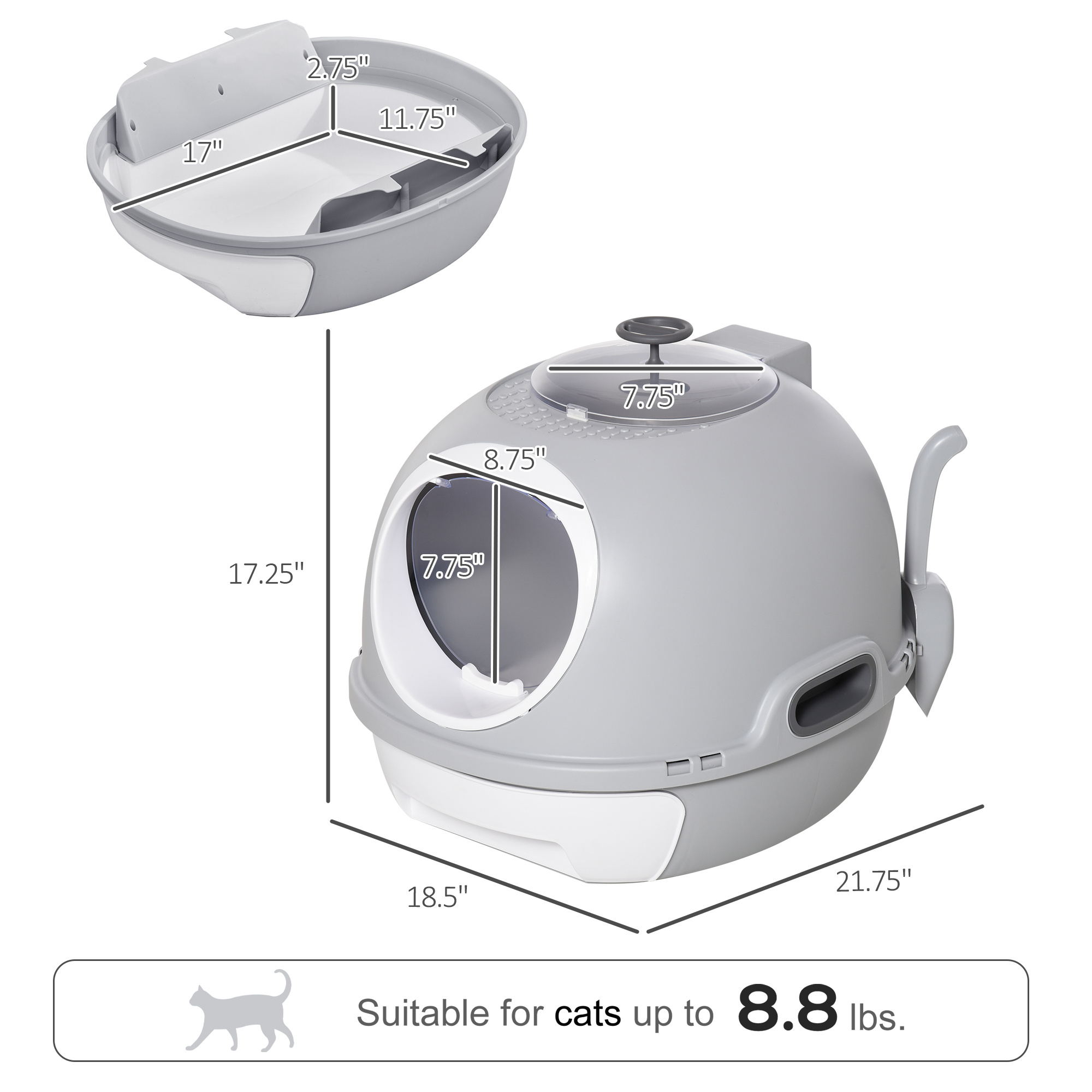 Cat Litter Box Toilet with Lid - Image 8
