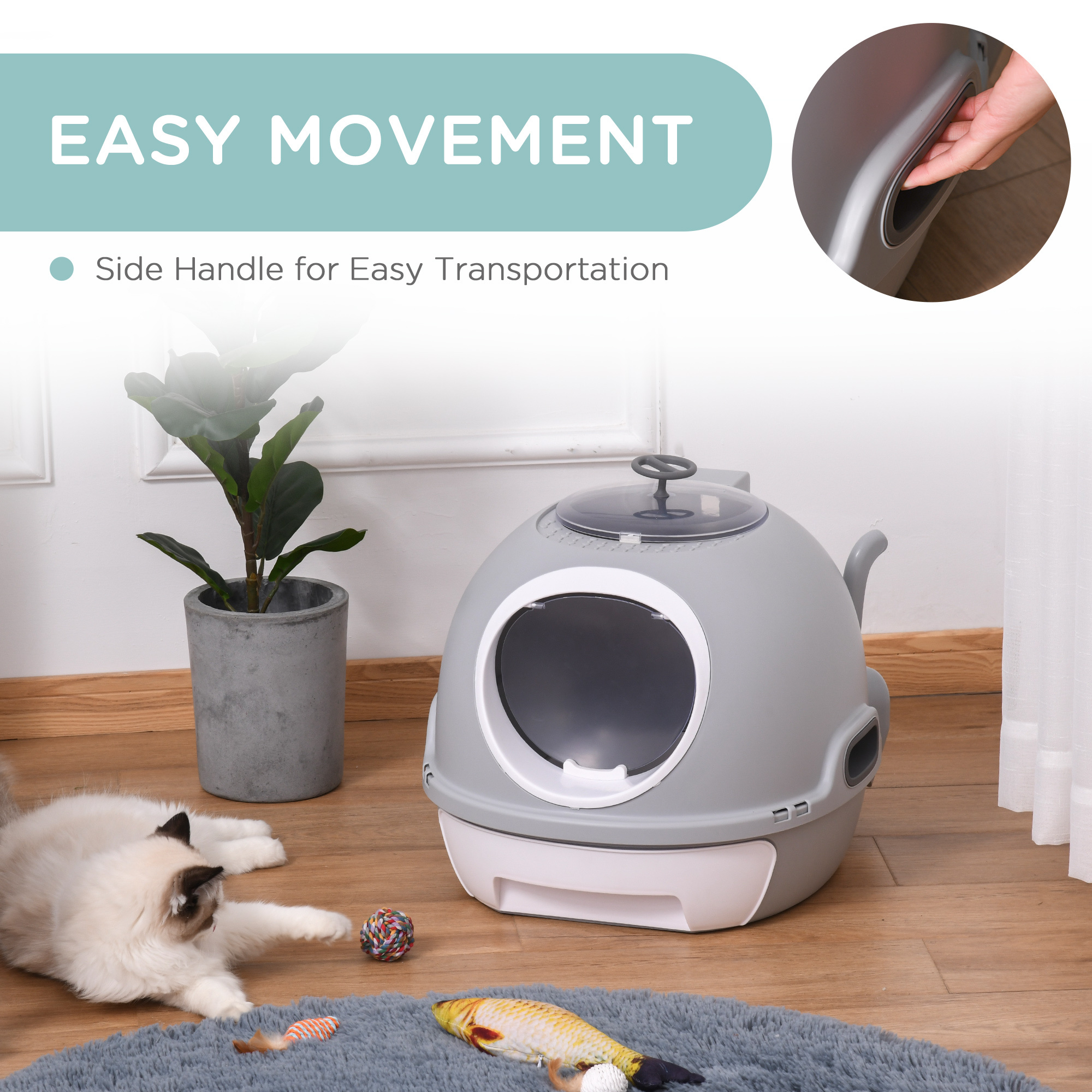 Cat Litter Box Toilet with Lid - Image 5