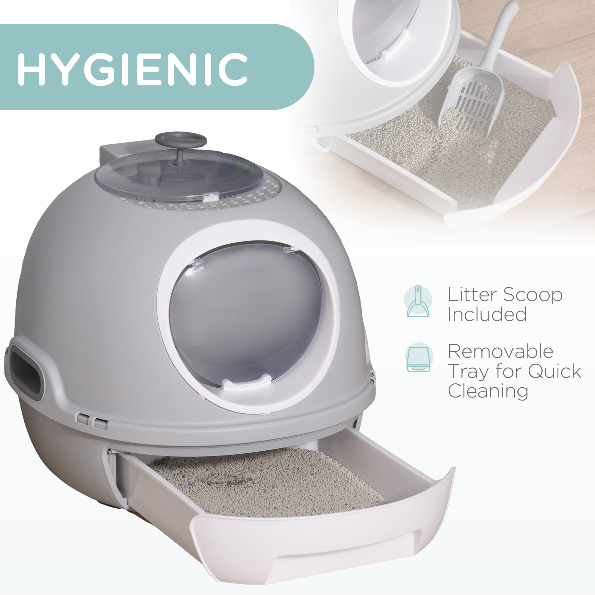 Cat Litter Box Toilet with Lid - Image 3