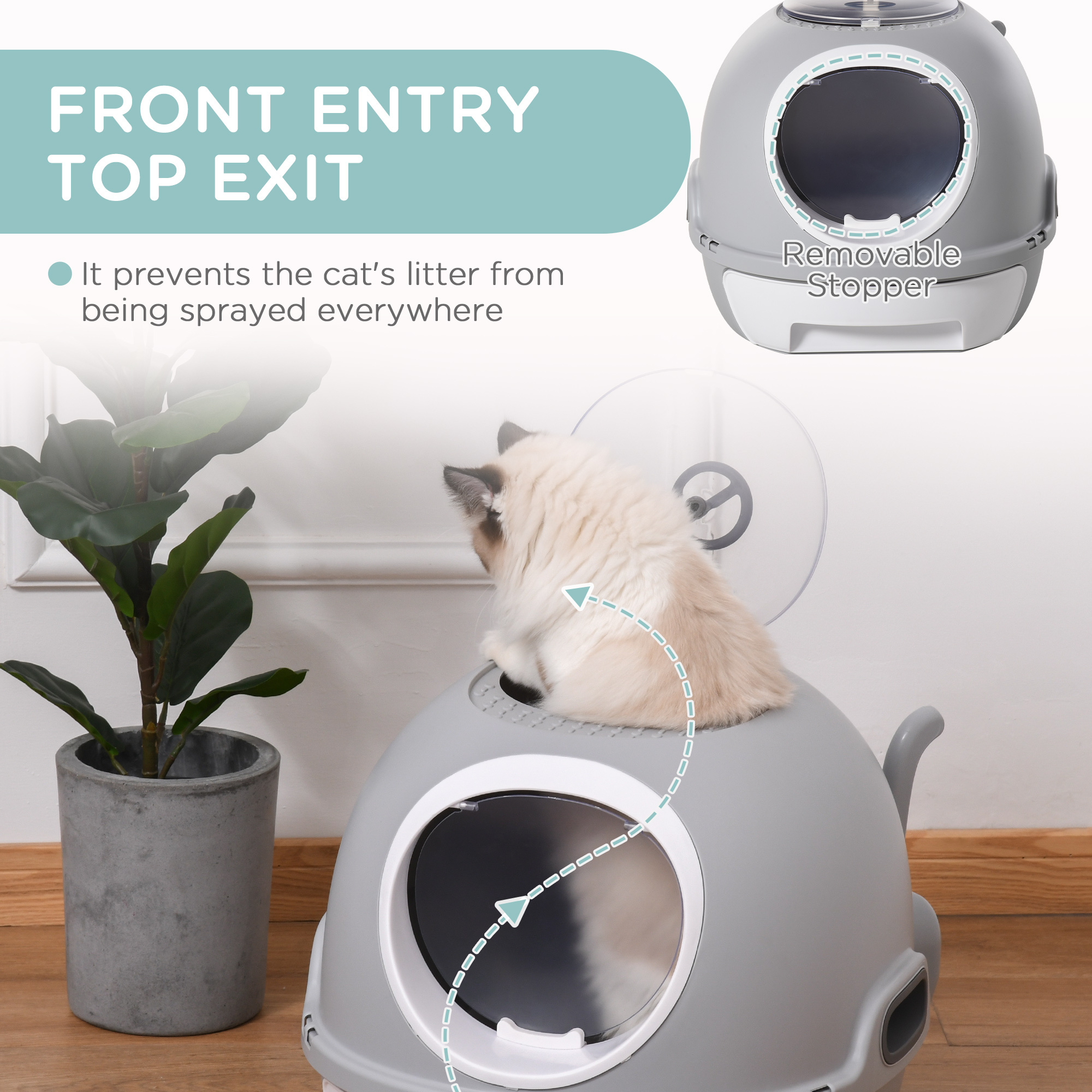 Cat Litter Box Toilet with Lid - Image 7