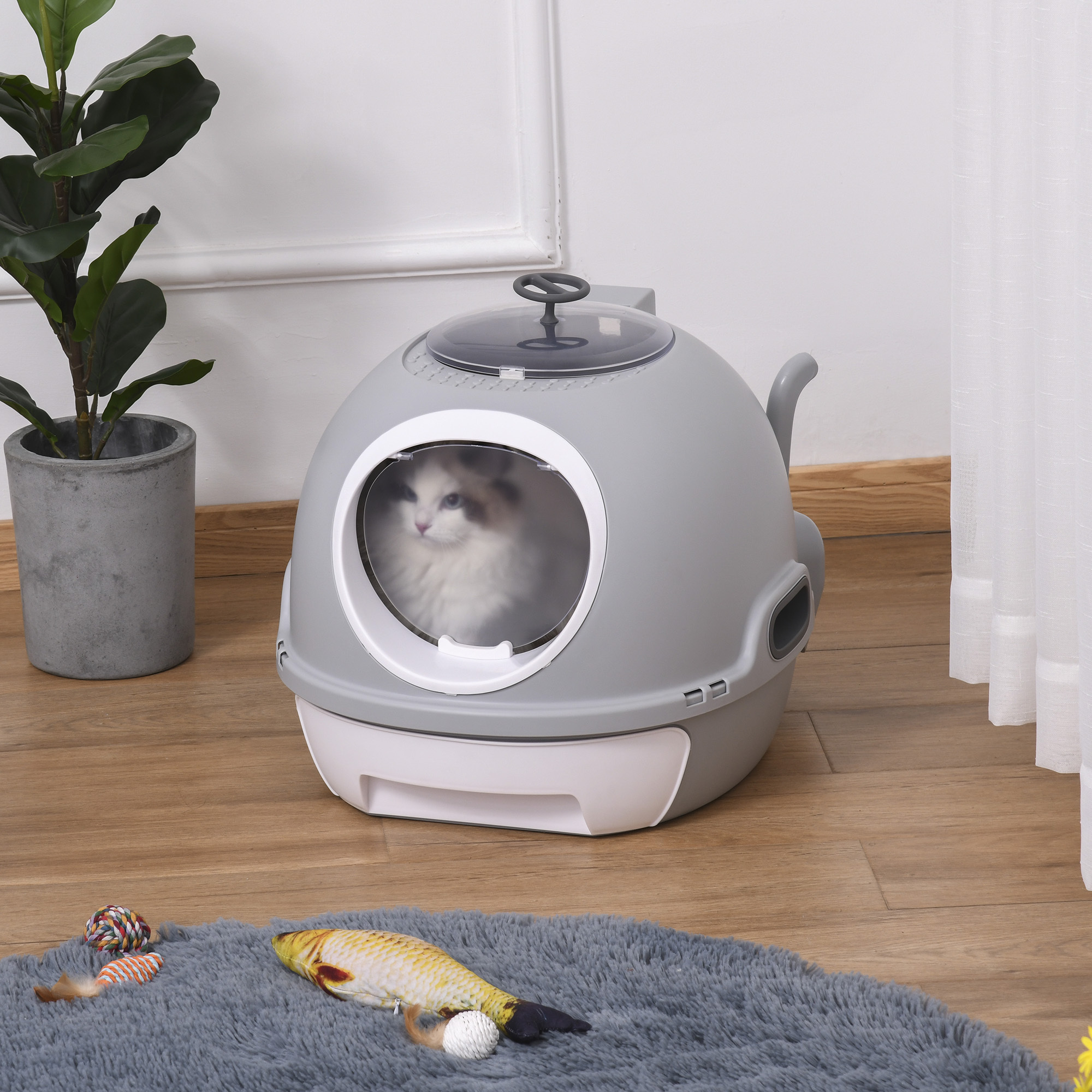 Cat Litter Box Toilet with Lid - Image 6