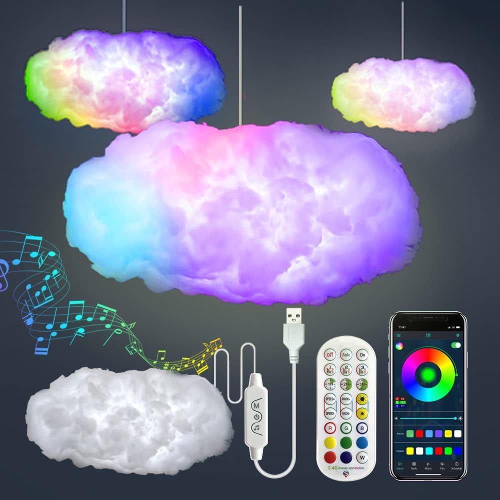 USB Cloud Light RGBIC Ambient Lamp with APP Control & Music Sync