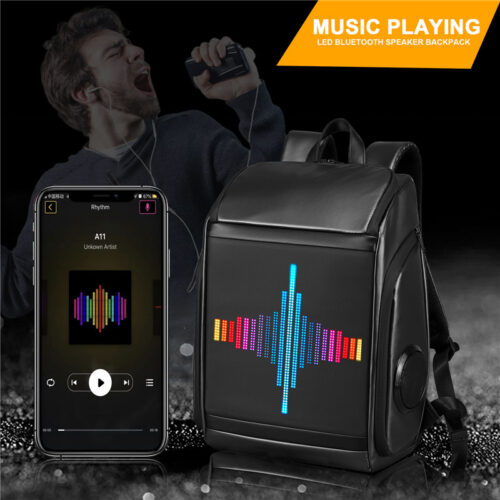 Dynamic Display LED Bluetooth Speaker Backpack
