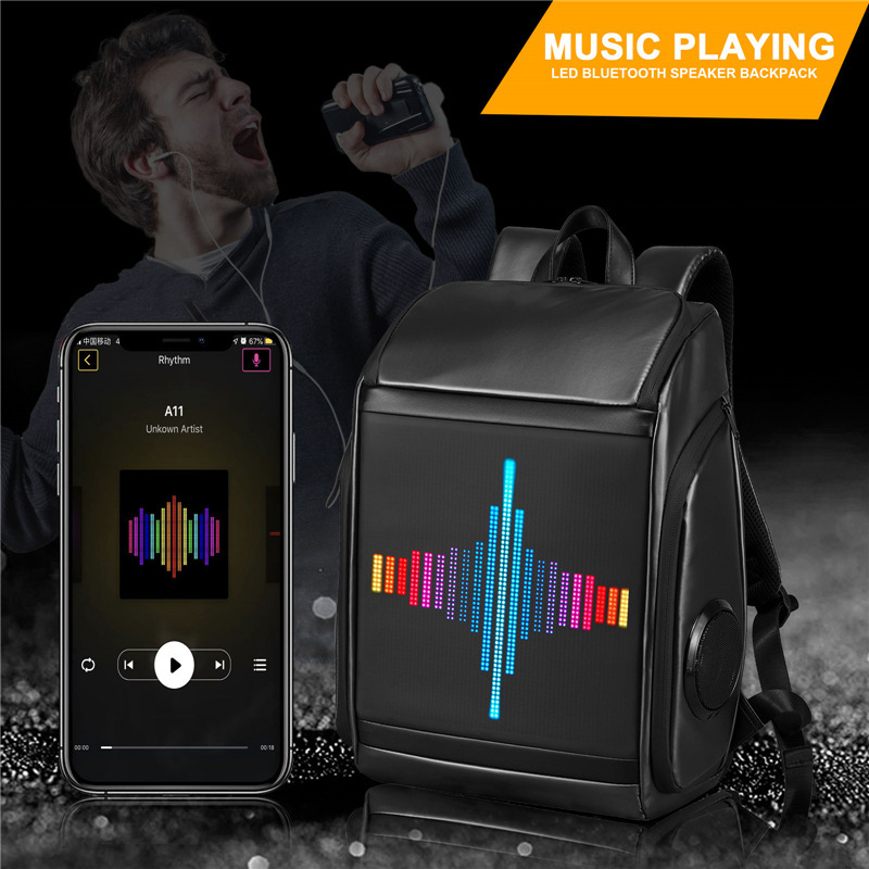 Dynamic Display LED Bluetooth Speaker Backpack