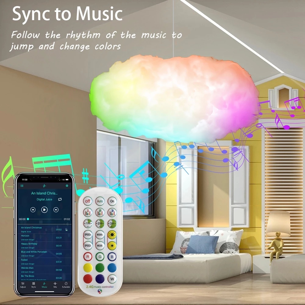 USB Cloud Light RGBIC Ambient Lamp with APP Control & Music Sync - Image 5