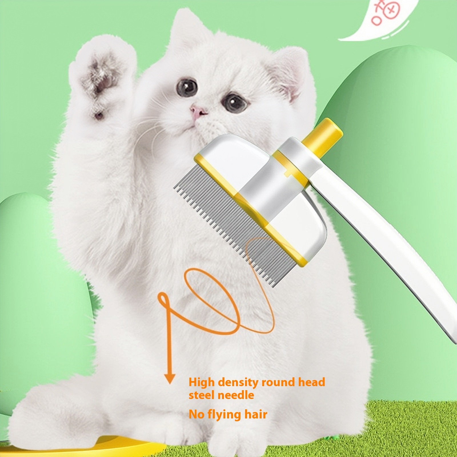 Self-Cleaning Pet Grooming Comb for Cats & Dogs – Flea & Hair Removal - Image 2