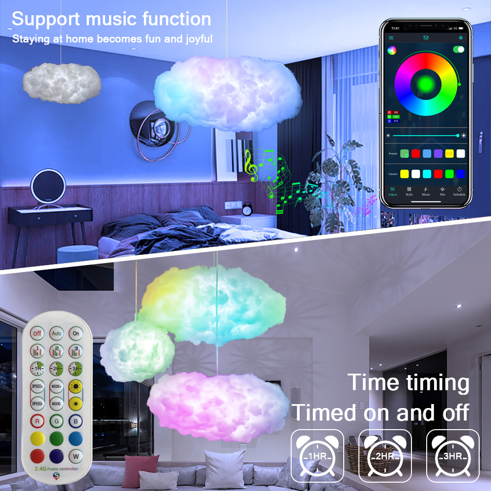 USB Cloud Light RGBIC Ambient Lamp with APP Control & Music Sync - Image 6