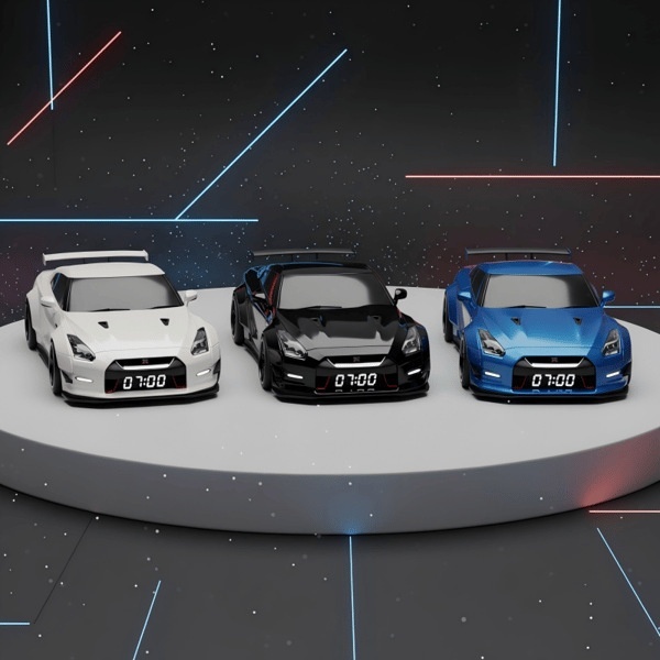 Supercar Alarm Clock with Realistic Engine Sound, LED Headlights & Racing Car Design - Image 4